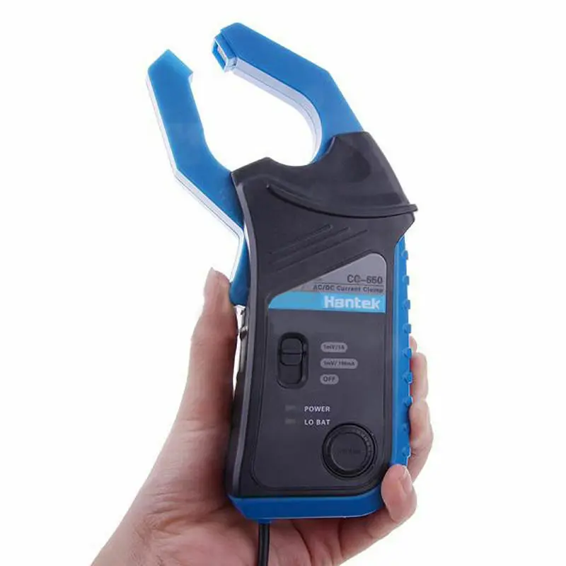 

Токоизмерительные клещи Hantek CC650 AC/DC, датчик тока, 400 Гц, 1 мВ/10 мА, BNC подключенный осциллограф