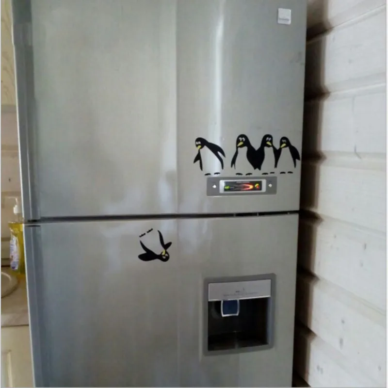 Милая забавная кухонная наклейка на холодильник с пингвином декоративные