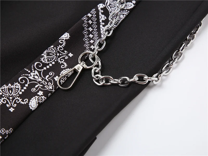 

Chain Cashew Blossom Black Pants Women Women's Summer High Waist Wide Leg Pants Harajuku Pantalon Mujer Femme Streetwear