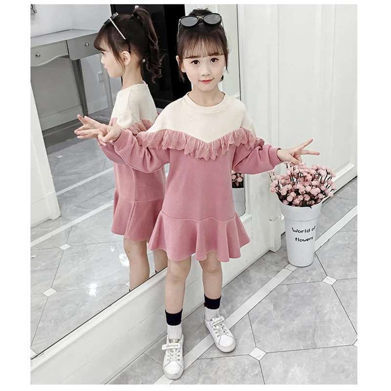 

Brand winter Girls Dresses thickening warm Princess Dress Party Wedding ruffles Kids Dress new years costume baby girls clothes