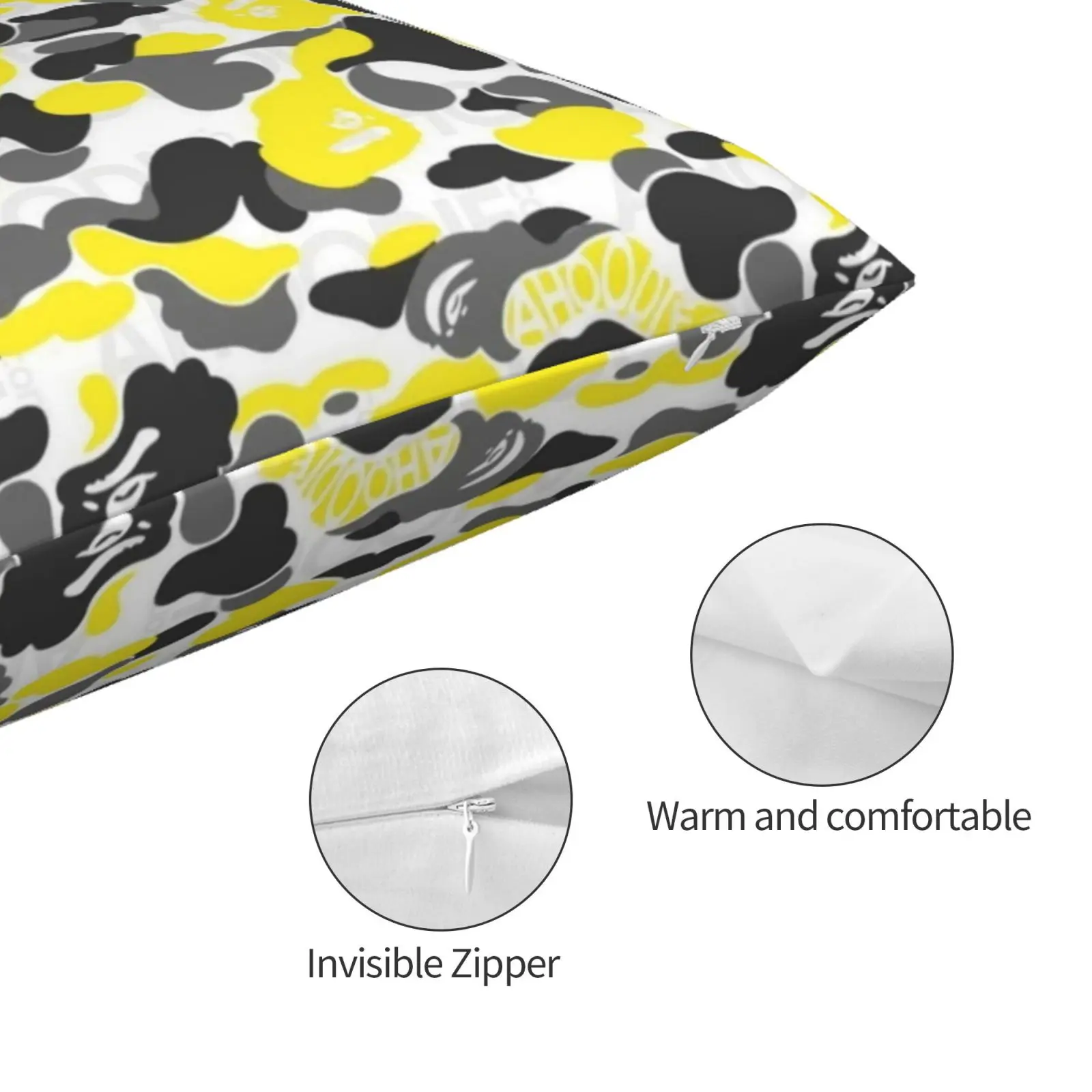 Чехол с желтой черно-серой камуфляжной подушкой 20x30 50*75 для дивана спальни