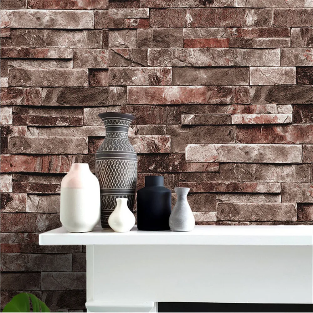 Виниловая самоклеящаяся настенная бумага LUCKYYJ из искусственного кирпича|Обои| |