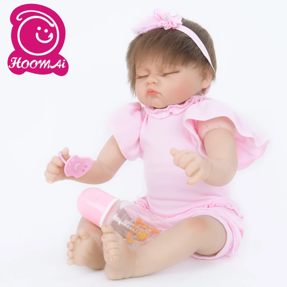 

45CM 18 Inch New Style Cute Baby Bebe Reborn Doll Lifelike Sleeping Newborn Baby Closed Eyes Doll For Kids Fashion Birthday Gift