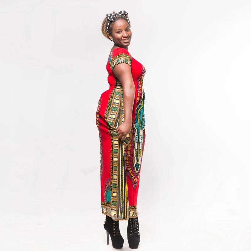 Дашики индийское народное облегающее и расклешенное платье в этническом стиле с