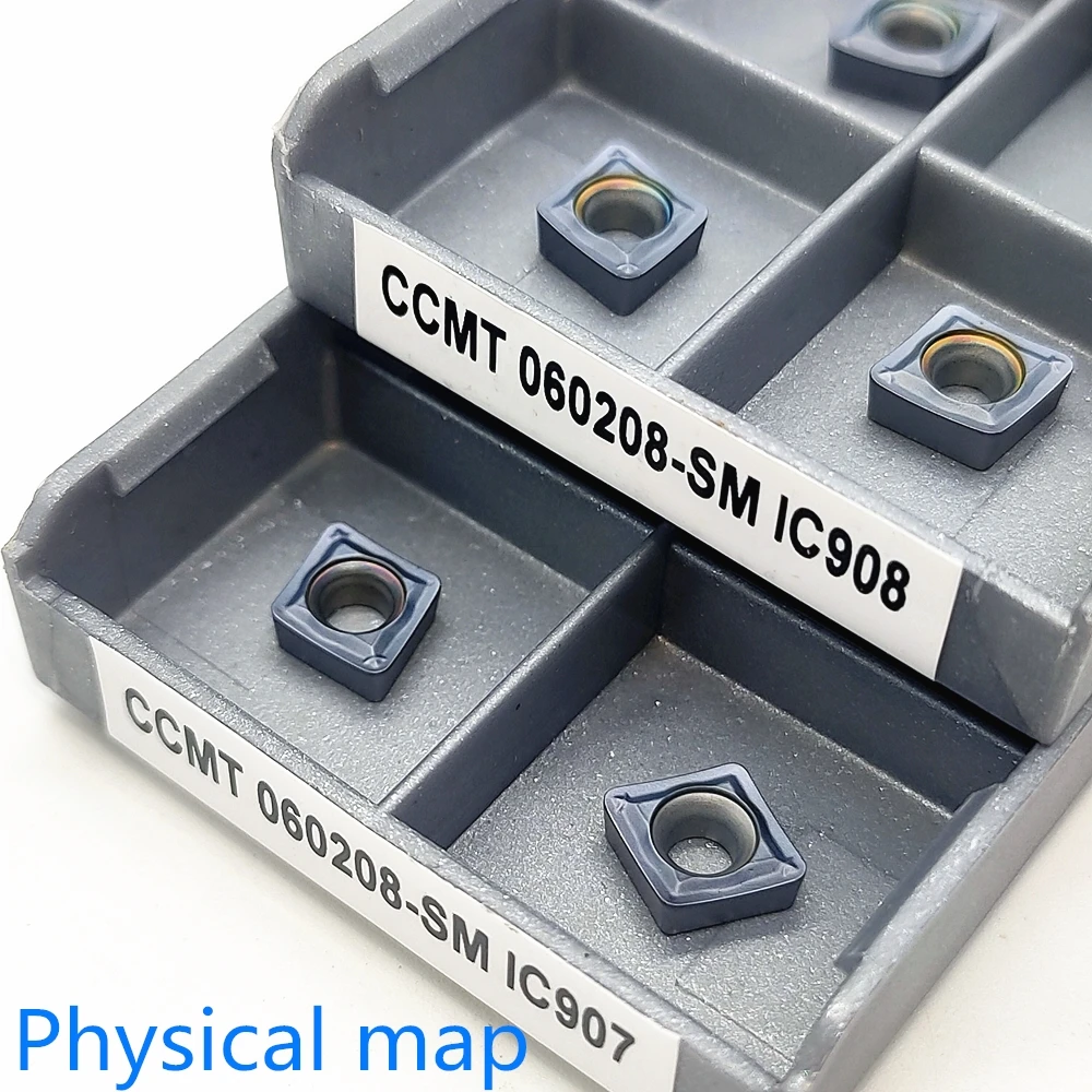 Токарный нож с карбидным вставками внутренней обработки 10 штук CCMT060204 IC907/908 CCMT060208.