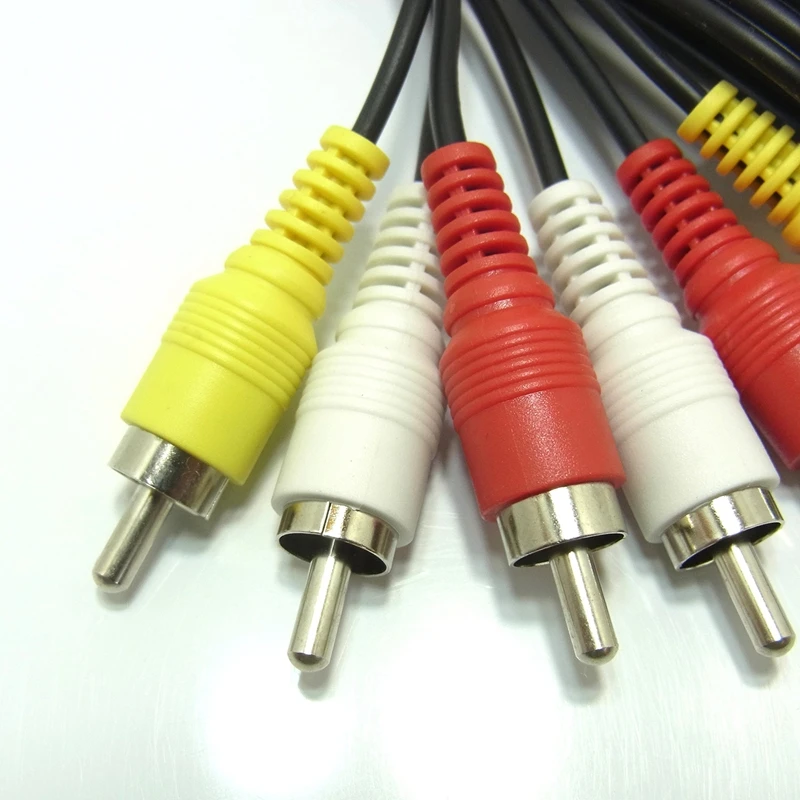 

AV code red white yellow pin code RCA plug cable 1.0m black (one)