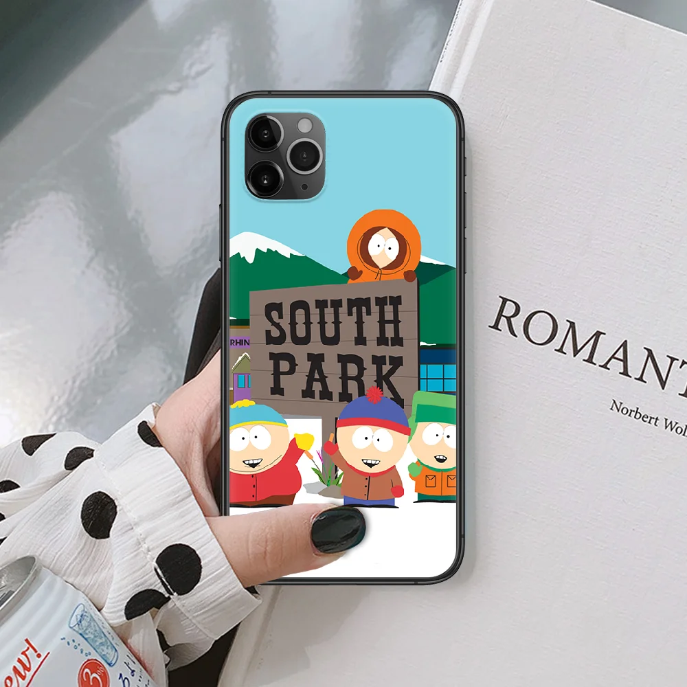 

South-park funny cartoon Phone case For iphone 5 6 7 8 S SE plus X XS XR 11 12 mini Pro Max 2020 black black bumper pretty Etui