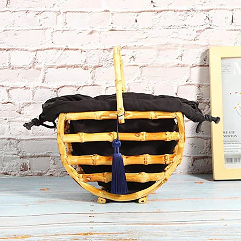 Роскошная бамбуковая сумка для женщин дизайнерская плетеная Сумка-клатч ручной