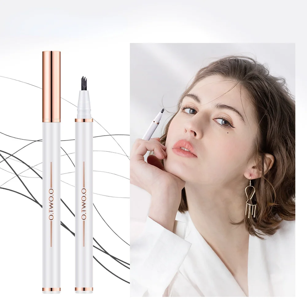 

Eyebrow Pen Waterproof with Fork Tip Tattoo Pencil Cosmetic Long Lasting Natural Liquid Microblading Smudgeproof Brow Makeup