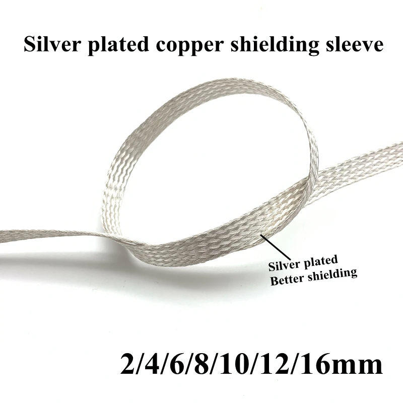 

Silver Plated Copper Shielding Sleeve 2 4 6 8 mm Telescopic Braided Net Anti-Interference Wire Electromagnetic Wave Proof Sleeve