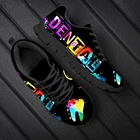 Кроссовки женскиемужские на шнуровке, повседневная обувь на плоской подошве, с 3D рисунком Галактики, зубов, дантиста, обувь для бега, 2021