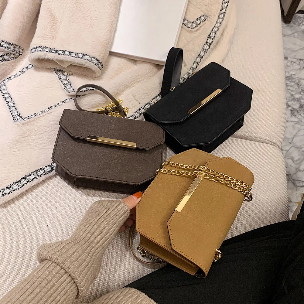 

Fashion Scrub PU Leather Shoulder Bags Women Purse Casual Female Street Flap Chain Messenger Bags Ladies Crossbody Bags 2021