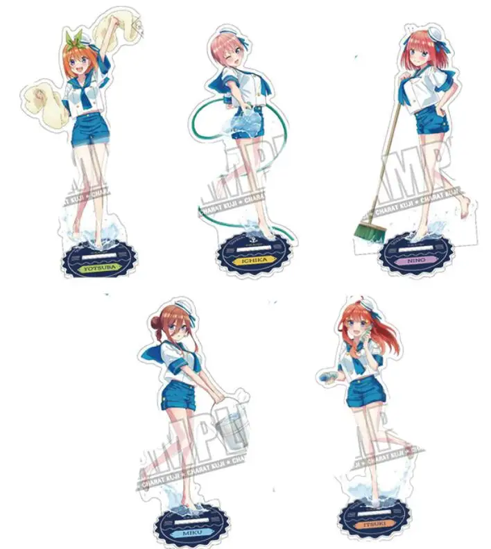 

Квинтуплет Накано Нино Накано йотсуба морская Униформа Ver. Фигурка-подставка из акрила, детская коллекционная игрушка