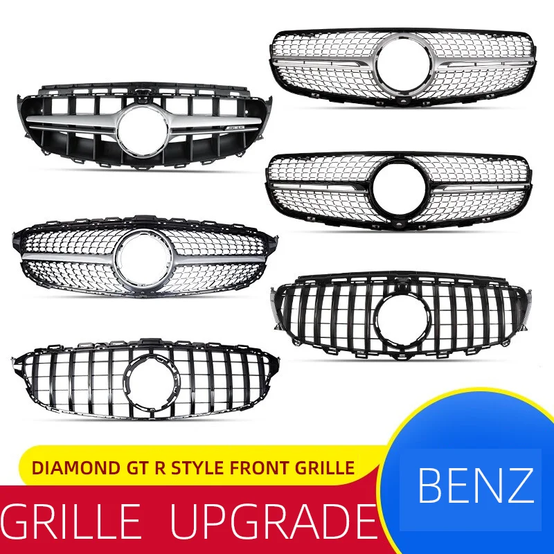 

Front Bumper Grille w205 W204 Diamond GT-R Style AMG Electroplated Front Grille For Mercedes Benz Class C 2008-2021 Car Auto