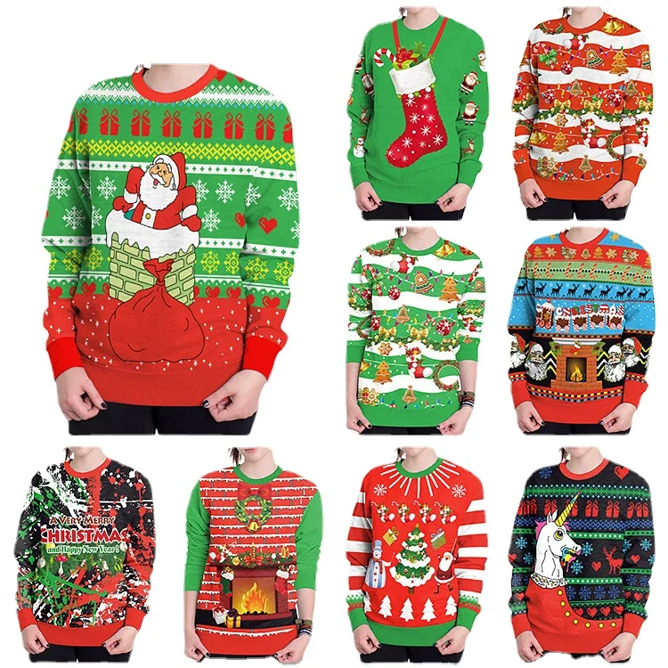 

Navidad Sweatshirt Women Ugly 3D Printed Pullovers Winter Clothes Women Men Christmas Sudaderas Streetwear Women New Year 2022