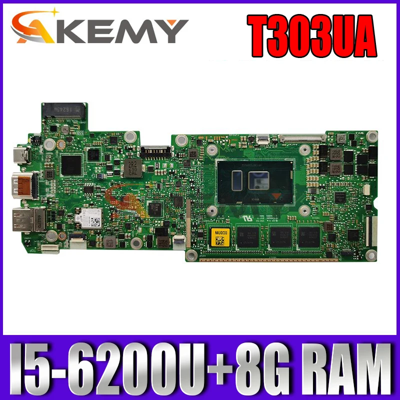

60NB0C60-MB2140 для ASUS T303UA Latpop материнская плата SR2EY I5-6200U + 8G RAM Бортовая