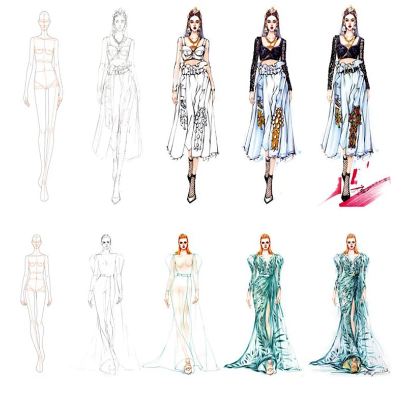 Модная дизайнерская линейка одежды линия для рисования прототип линейки