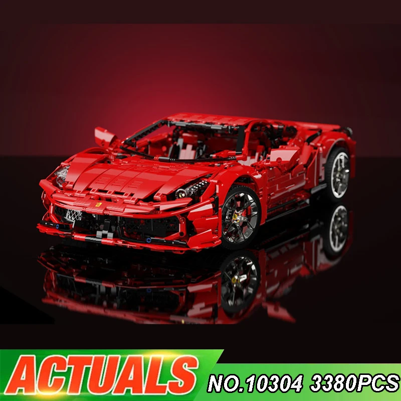 

K BOX New MOC 10304 3380 шт. итальянская супер Гоночная машина 458 модель строительные блоки кирпичи игрушки для детей Рождественский подарок C61042