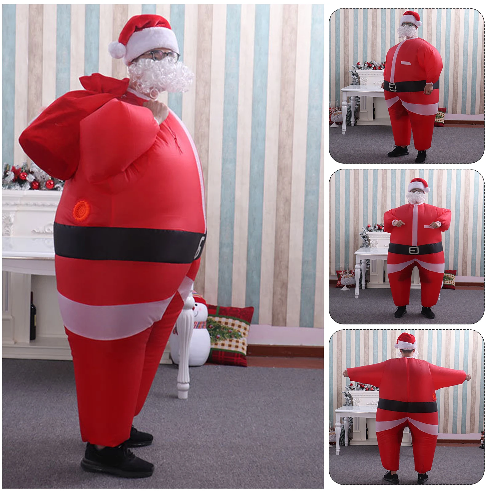 

Надувной Рождественский костюм Санта-Клауса для косплея унисекс, надувная модель Санта-Клауса для взрослых