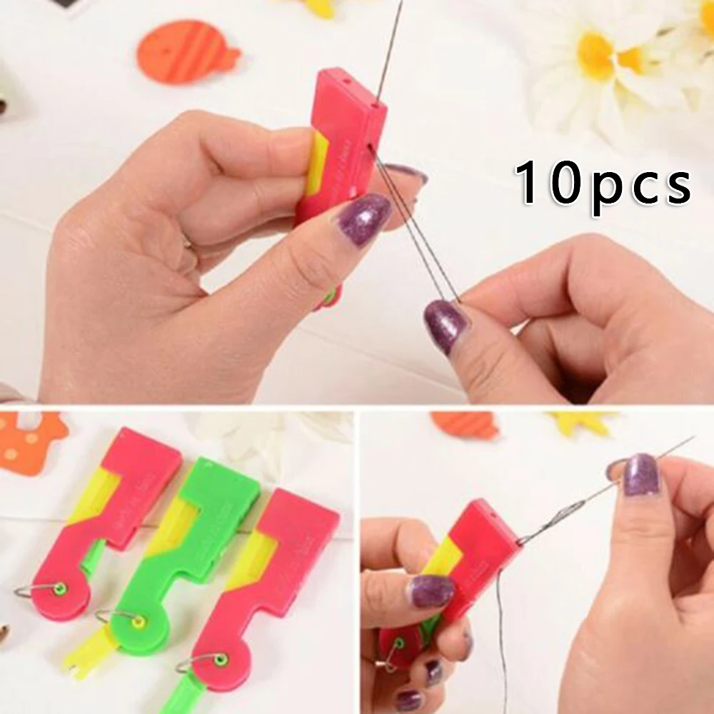 

10Pcs Elderly Use Automatic Easy Sewing Needle Device Threader Thread Guide Tool Automatic Needle Threading Device Sewing DIY