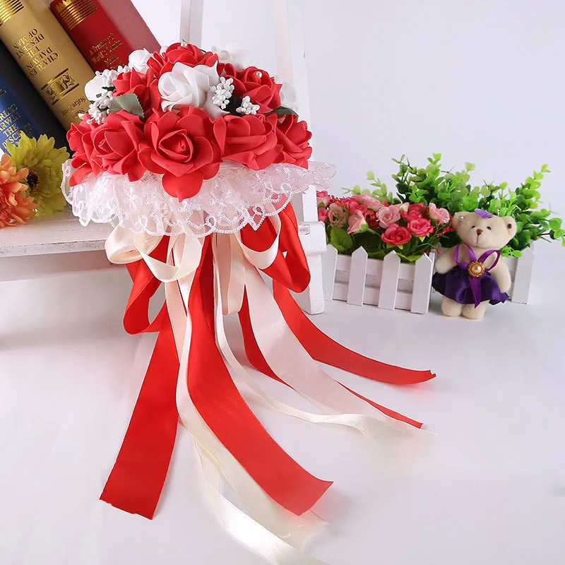 

Букет искусственных цветов, Шелковая Роза, букет невесты, цветок для свадьбы, домашвечерние ринки, искусственный цветок, подарок на день Свя...