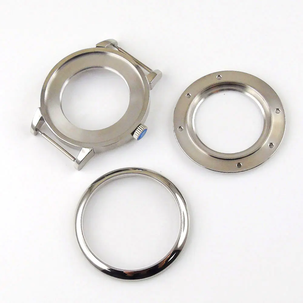 

Men's Watch Case 40MM 316L Stainless Steel Polished Sapphire Glass Waterproof For DG2813 Miyota 8215, 8215A, 8205 Seagull Series