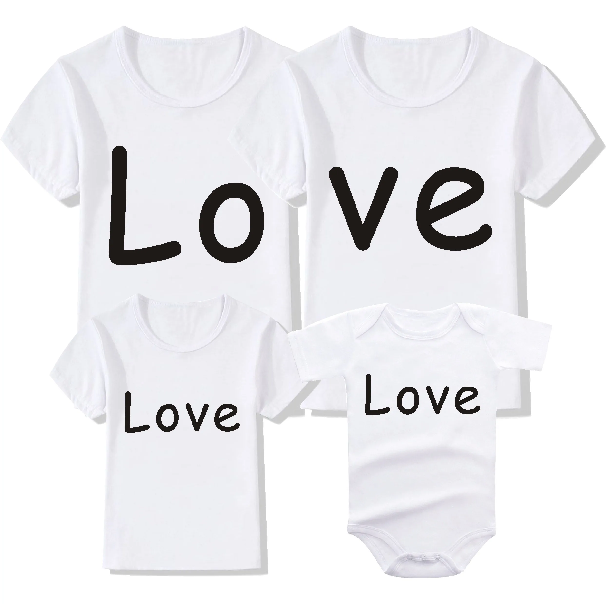 Семейная одежда с принтом LOVE Family Look Футболка для мамы и дочки папы сына Семейные