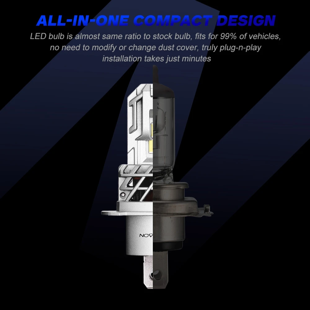 Светодиодные противотуманные фары NOVSIGHT 1:1 Mini H4 H7 H1 H11 H8 HB4 9005 HB3 автомобильные лампы