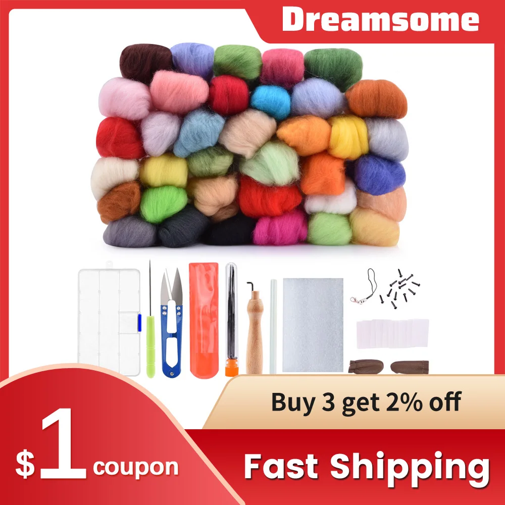 50 36 Цвет шерстяной фетр иглы для валяния ткань ремесло набор стартера пряжа