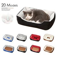 meijuner bone pet bed warm square dog bed soft pet bed for dogs washable house for cat puppy cotton kennel support dropshipping