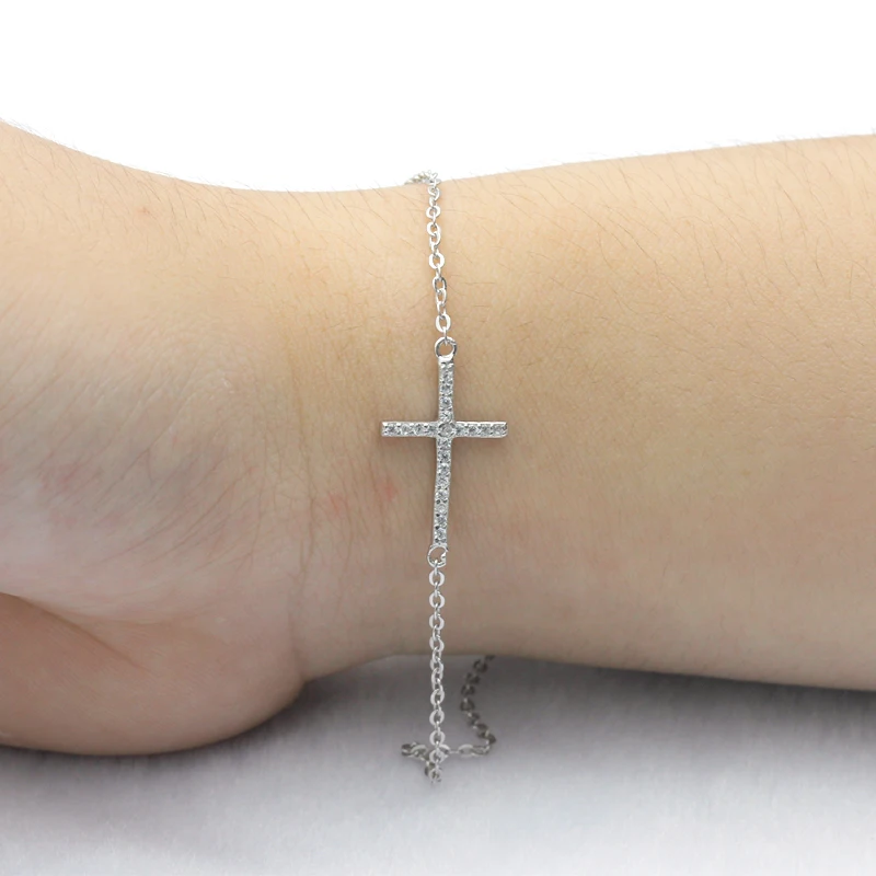 Серебро 925 пробы розовое золото и белый цвет очаровательный крест Иисуса с
