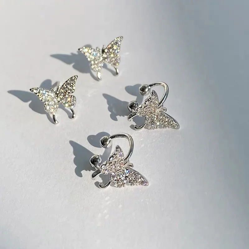 

Delicate Butterfly Ear Stud Pierceless Ear Clip Lady Temperament Sweet Small Ear Stud Earrings