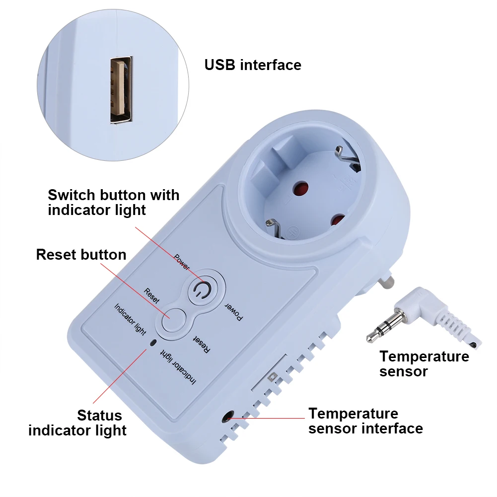 ANENG Smart GSM Outlet Plug Switch Power Socket WithTemperature Sensor SMS Command Control EU | Обустройство дома