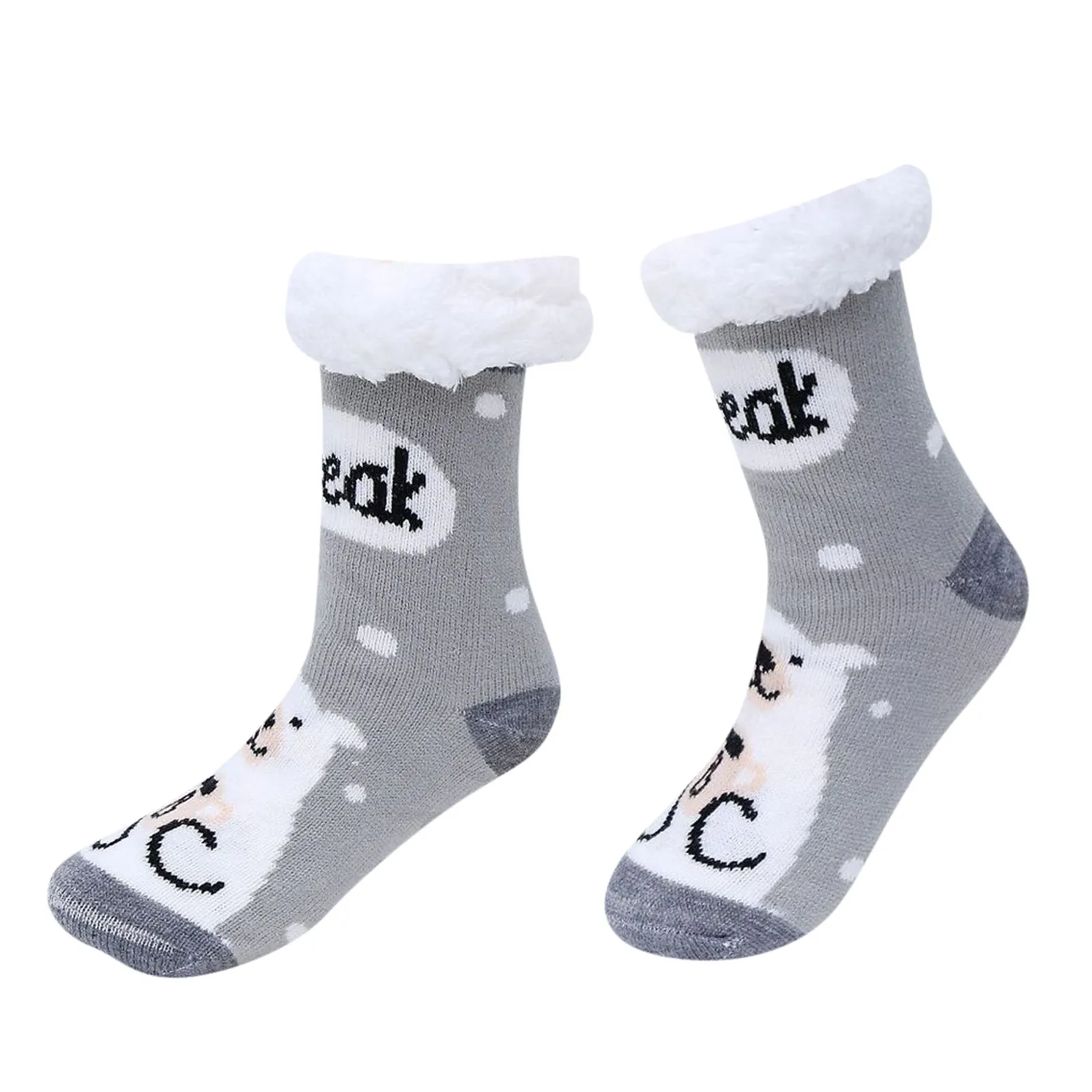 Удобные Зимние флисовые мягкие пушистые теплые тапочки домашние носки