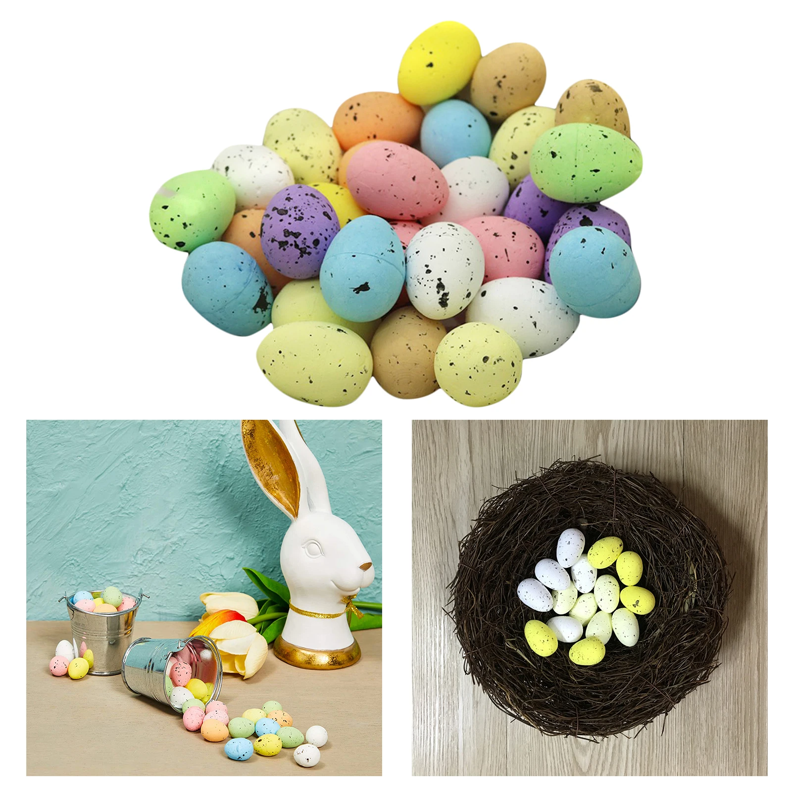 

30x Foam Speckled Mixed Easter Eggs Simulation Easter Egg Hunt Game Party