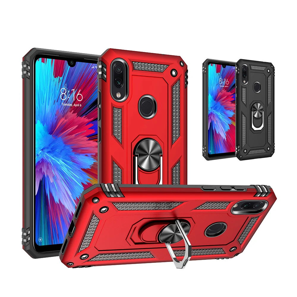 Redmi Note 7 бронированный металлический чехол-подставка с кольцом задняя крышка