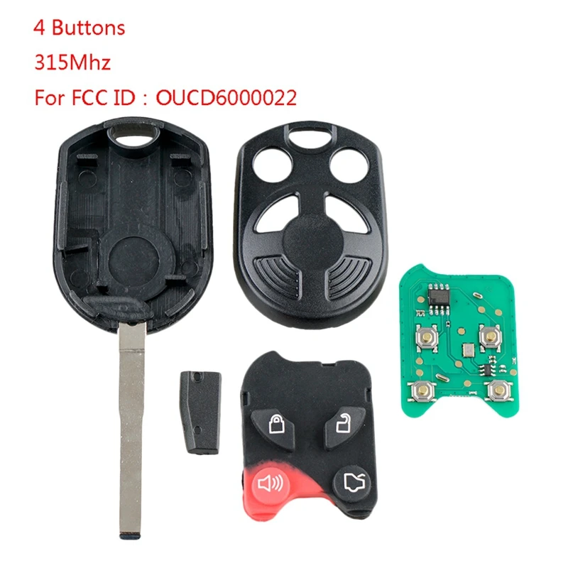 Car Smart Remote Key 4 Buttons Fob Fit for 2012 -2016 Ford Focus 315Mhz Oucd6000022 |