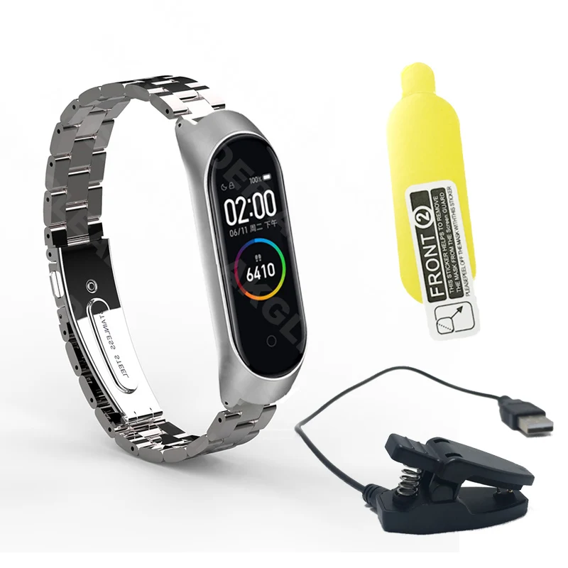 Новейший mi Band 4 браслет металлические Безвинтовые ремешки из нержавеющей стали Смарт часы ремни браслет для Xiaomi mi band 3 4 Pulseira