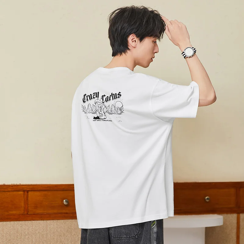

SEMIR Short Sleeve T-Shirts Men Loose O Neck Fun Printing Pattern 2021 Summer New Classic Stretch T Shirt Man