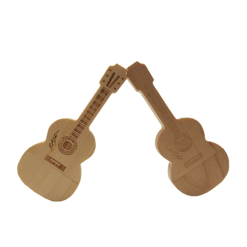 Популярные деревянные USB флеш накопители уникальный стиль гитары флешки 32 Гб 64 16 U