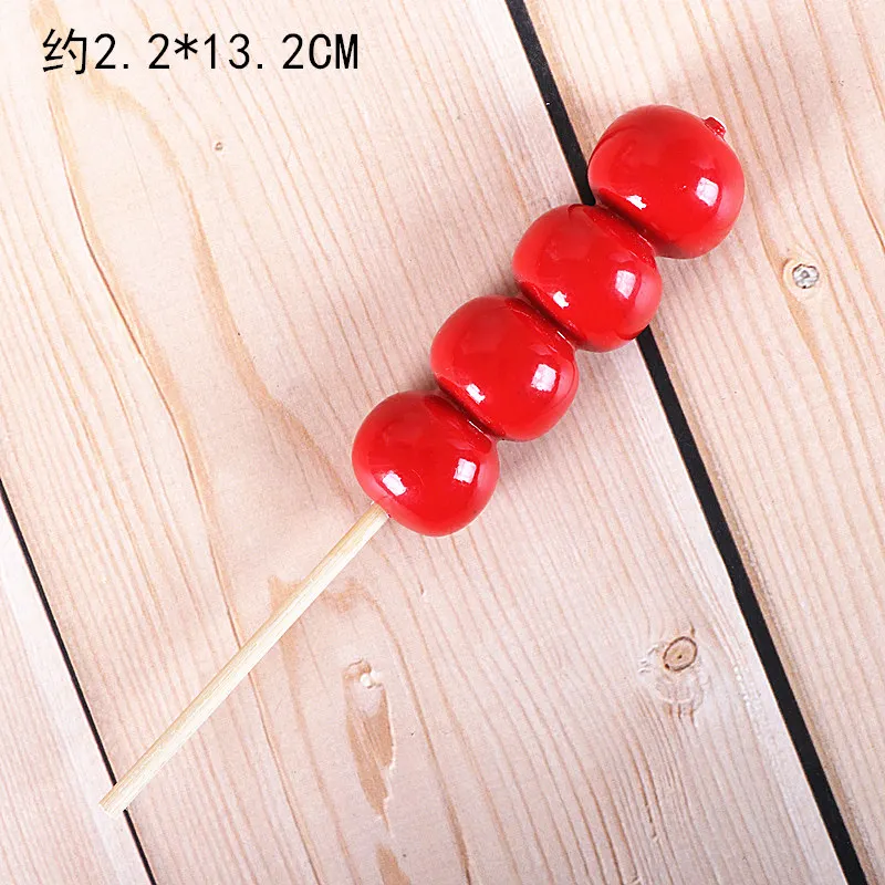 Ice-sugar gourd Bionic food refrigerator magnetic paste milk pan egg bread tomato refrigerator paste message stick magnet button home decoration - Color: Ice-sugar gourd