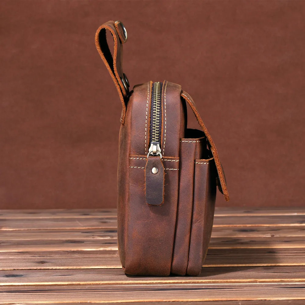 SF060 мужская повседневная дизайнерская маленькая поясная сумка из натуральной