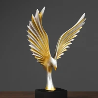 eagle shaped diy resin statue non slip free standing sculpture with wings for home decoration