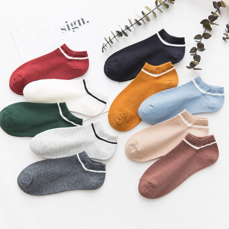 

8 Pairs Women Boat Socks Trendy Socks Female Spring And Summer Thin Low-Top Invisible Sweat-Absorbent Cotton Socks