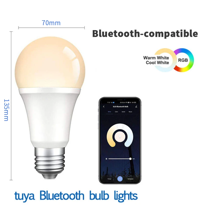 Bluetooth-совместимая умная лампочка E27/B22 10 Вт | Электроника