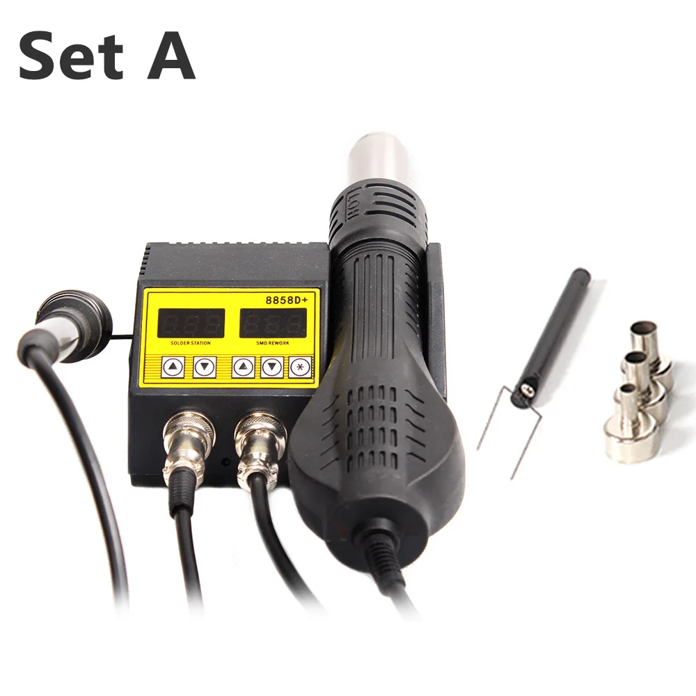 220 V/110 в ЕС/США Plug пик Мощность 700 W, Портативный BGA паяльная станция горячего воздуха Тепловая пушка 8858DP лучше 858D 858 8586 850