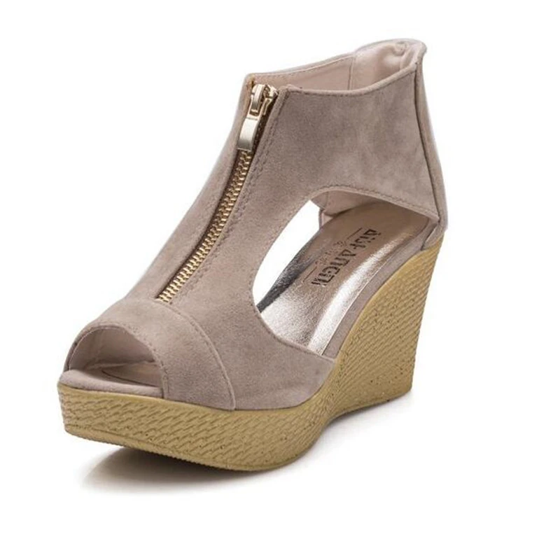 Женские босоножки на танкетке винтажные босоножки-гладиаторы с открытым носком