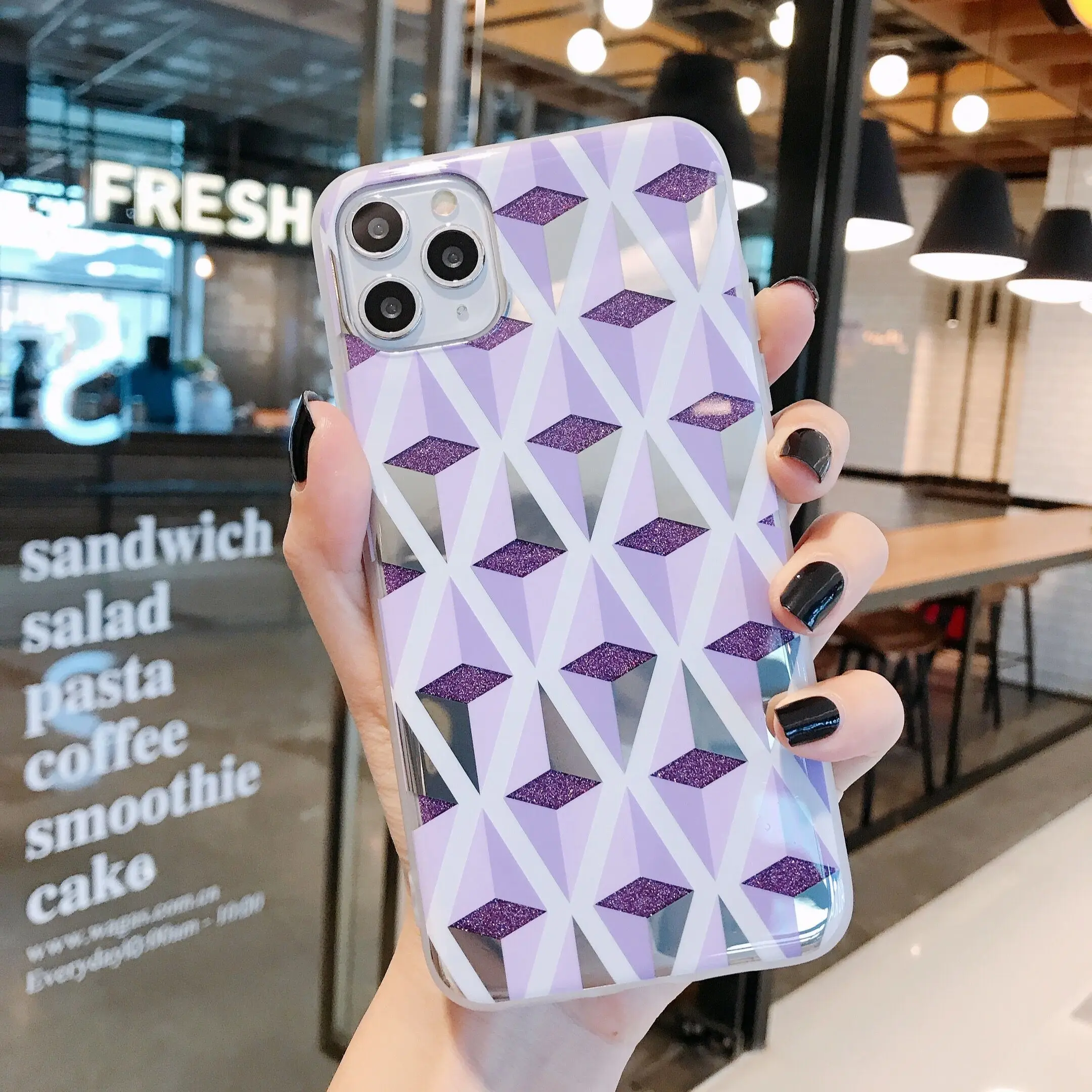 Модный призматический чехол для телефона iPhone 11 Pro XS Max X XR мягкий силиконовый 7 8 Plus