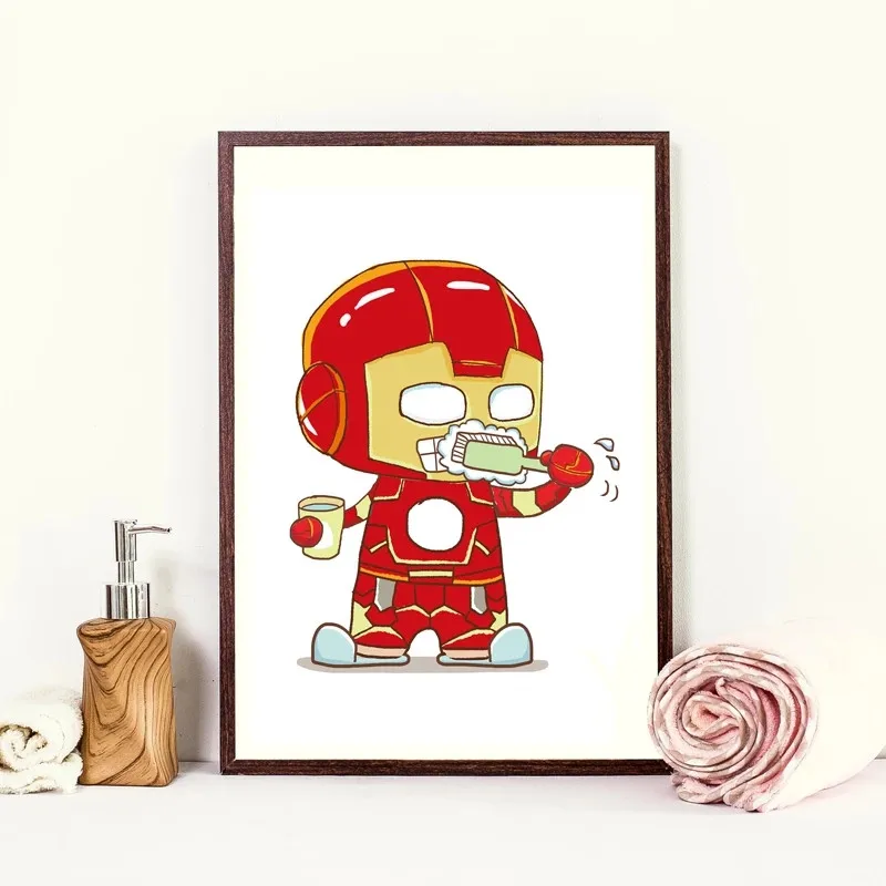 Картина из фильма Marvel мстители на холсте для мытья ванной комнаты плакаты версии