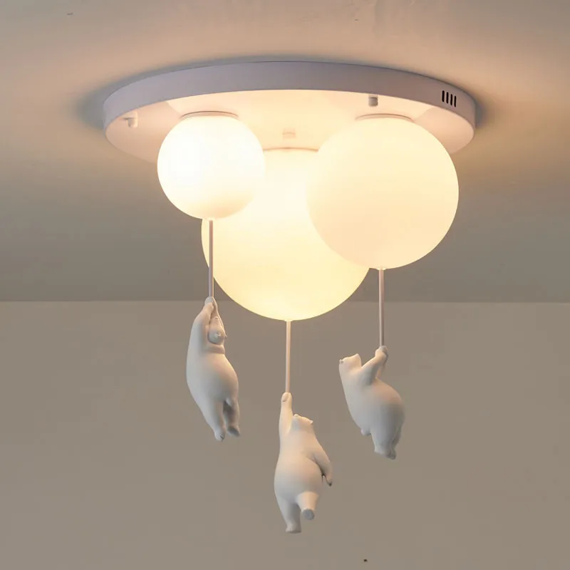 Люстра Светодиодная в виде медведя комбинированная лампа минималистичном стиле